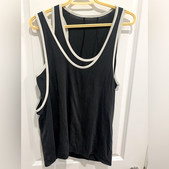 Lululemon LA Double Layer tank, size 10, black with white/cream trim. - Picture 4 of 7